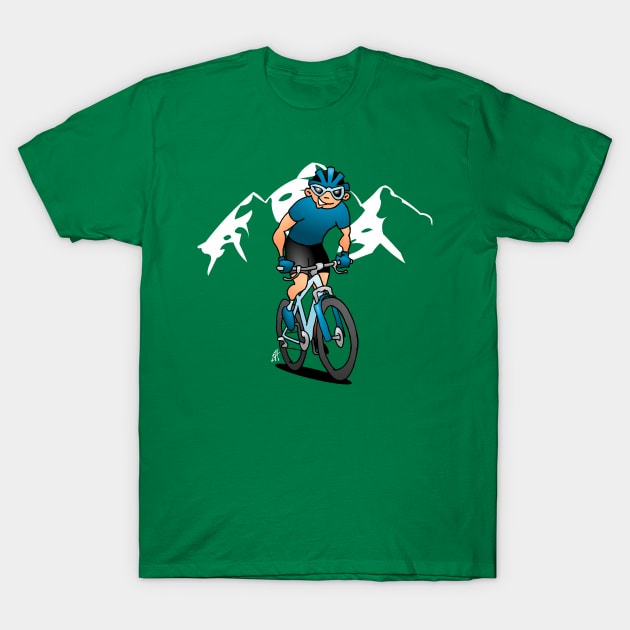 MTB - Mountain biker in the mountains T-Shirt by Cardvibes